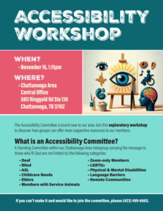 Accessibility Workshop- New Committee! @ Chattanooga Area Central Office