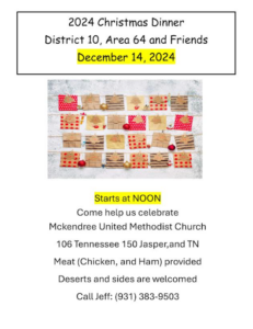 District 10 Christmas Dinner @ McKendree United Methodist Church